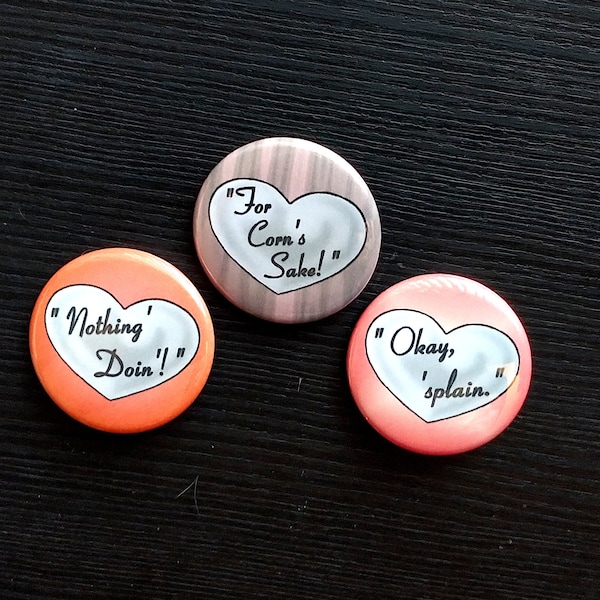 Classic Lucy Quotes | One Liner Pinback button set or shop mix | 1 inch or 1.5 inch | TV Sitcom funny sayings accessories and gifts