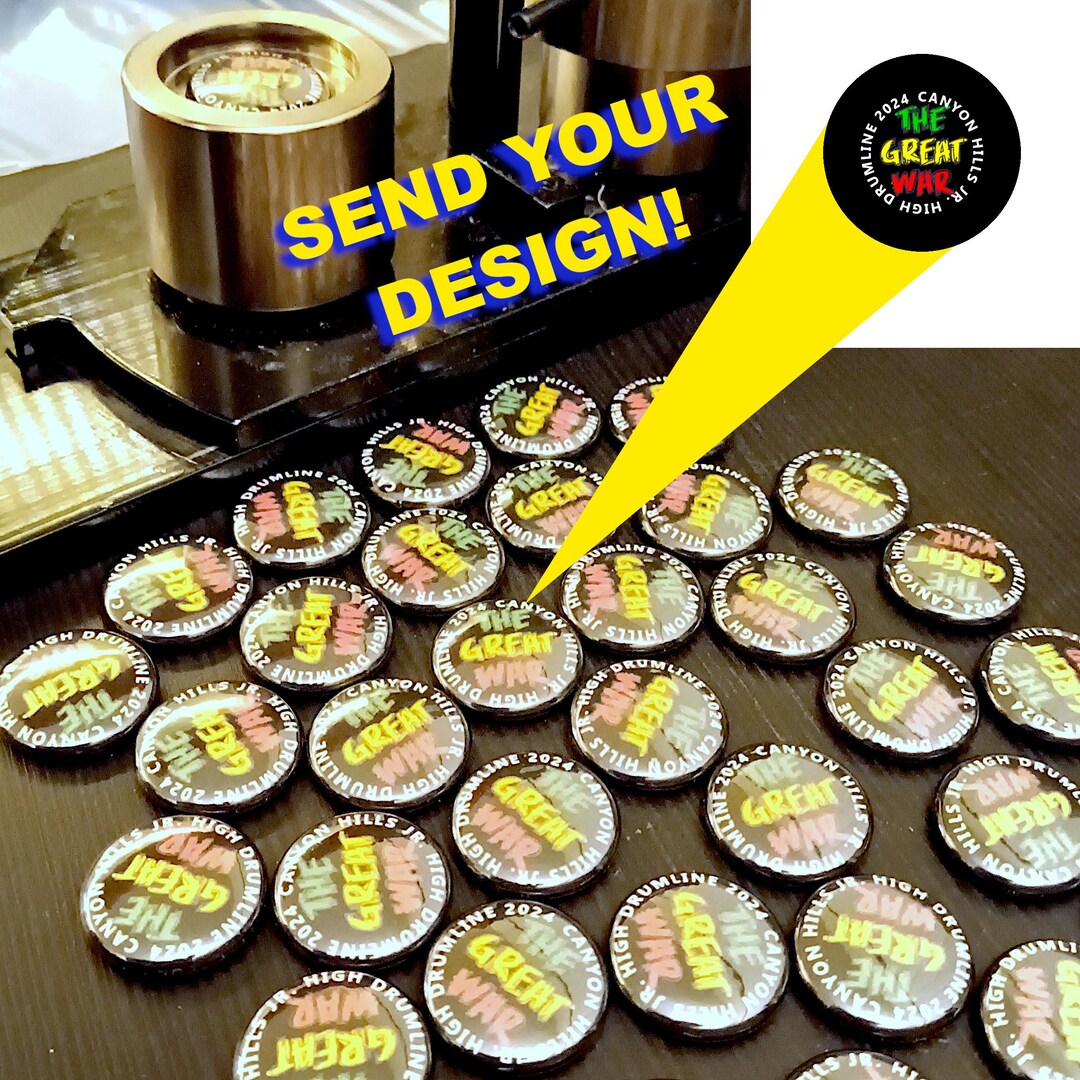 CUSTOM Pinback Buttons. 1” or 1.5 Inch Round Pins. Your Design, Art ...