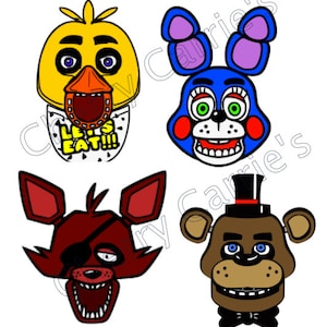 Freddy's Cake Topper Featuring Freddy Fazbear, Bonnie The Bunny, Foxy The Pirate and More (Unique Design)