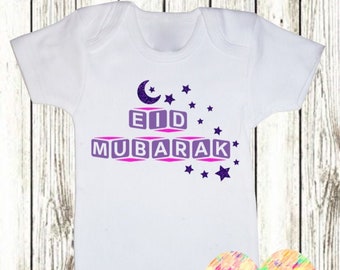 Personalized Eid baby outfit, Baby's 1st Eid, Eid Mubarak, Ramadan,Fitr Adha, Customized Newborn Baby outfit, New Baby, Crescent Star, Islam