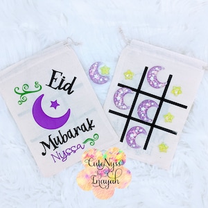 Personalized Tic Tac Toe Game, Eid Gift, Party Favor, Eid ul Adha, Eid ul Fitr, Eidi, Muslim, Islam, Present, Travel Game, Kid Gift, Ramadan
