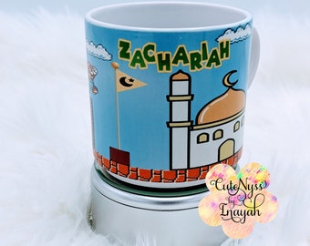 10oz gaming mosque, Ramadan, Eid Gift, Party Favor, Eid ul Adha, Eid ul Fitr, Eidi, Muslim, Islam, gamer, video game, mug, Fun, Eidi, kids