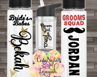 Perfect Wedding Party Gifts, Water bottle, Bridesmaids, Groomsmen, Bridal Party, Bachelorette, Bachelor, Personalized, Bride, Groom, Cup