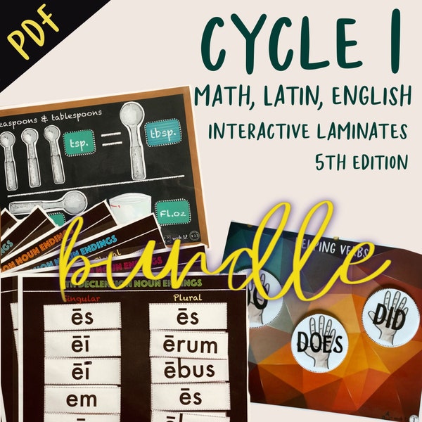 CC Cycle 1 - English, Latin, Math, Interactive Laminates - *PDF Bundle*