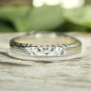 Vintage Art Deco 18k Weißgold Ehering Ring