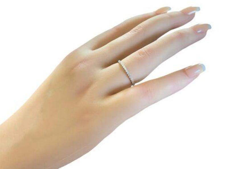 14k Yellow Gold Natural Round Brilliant Diamond Eternity Band Ring