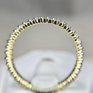 14k Yellow Gold Natural Round Brilliant Diamond Eternity Band Ring