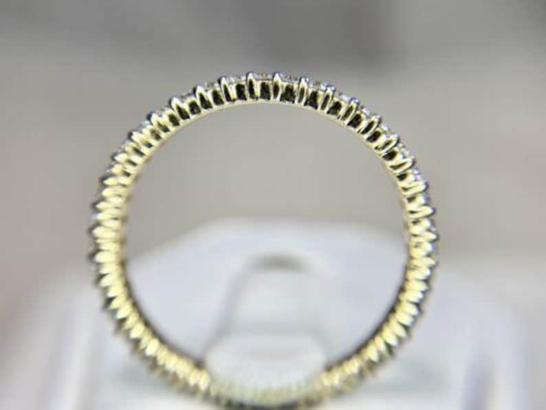 14k Yellow Gold Natural Round Brilliant Diamond Eternity Band Ring