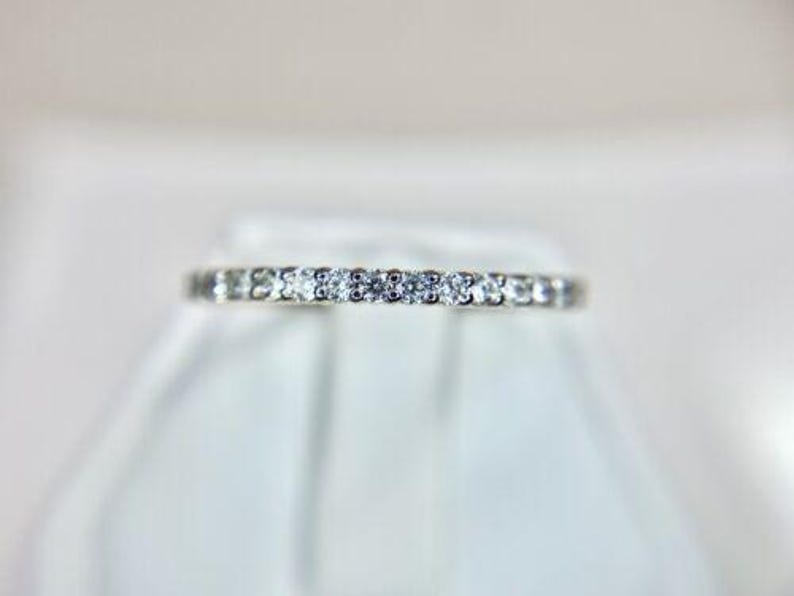 14k Yellow Gold Natural Round Brilliant Diamond Eternity Band Ring