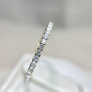14k Yellow Gold Natural Round Brilliant Diamond Eternity Band Ring