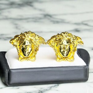 Medusa Head Stud Earrings Solid - 10K Yellow Gold - Etsy