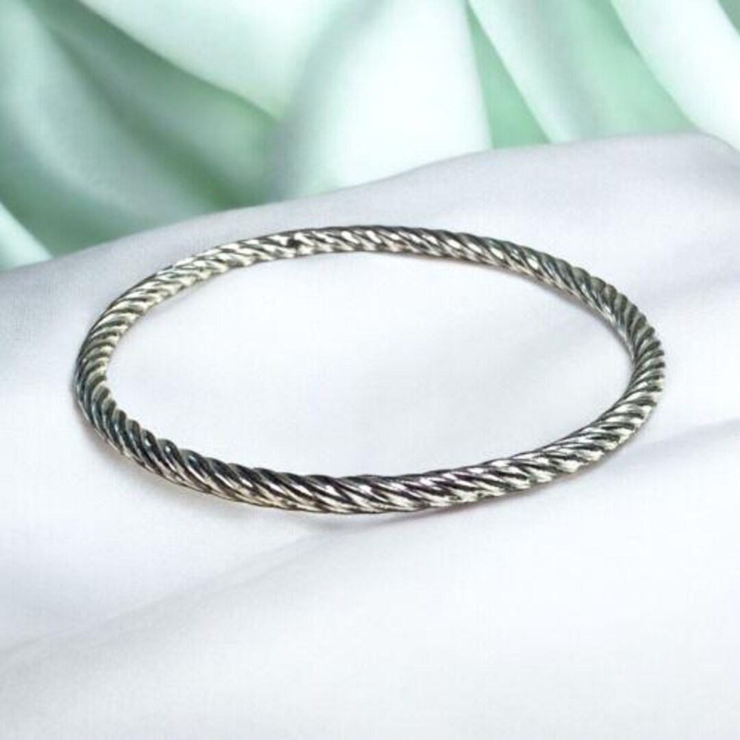 Vintage Sterling Silver Designer Braided Style Bangle Bracelet - Etsy