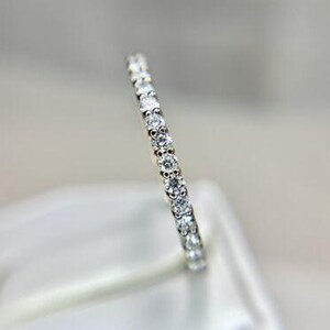 14k Yellow Gold Natural Round Brilliant Diamond Eternity Band Ring