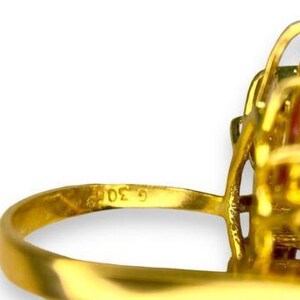 Vintage 18k Yellow Gold Signed Natural Marquise Ruby Round Diamond ...