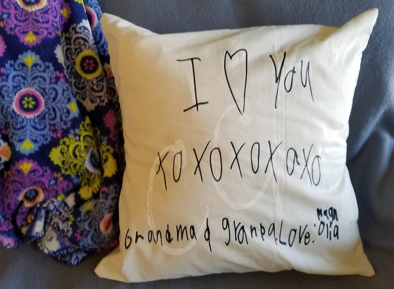Your childs art on a pillow cover personalized with your art art pillow case