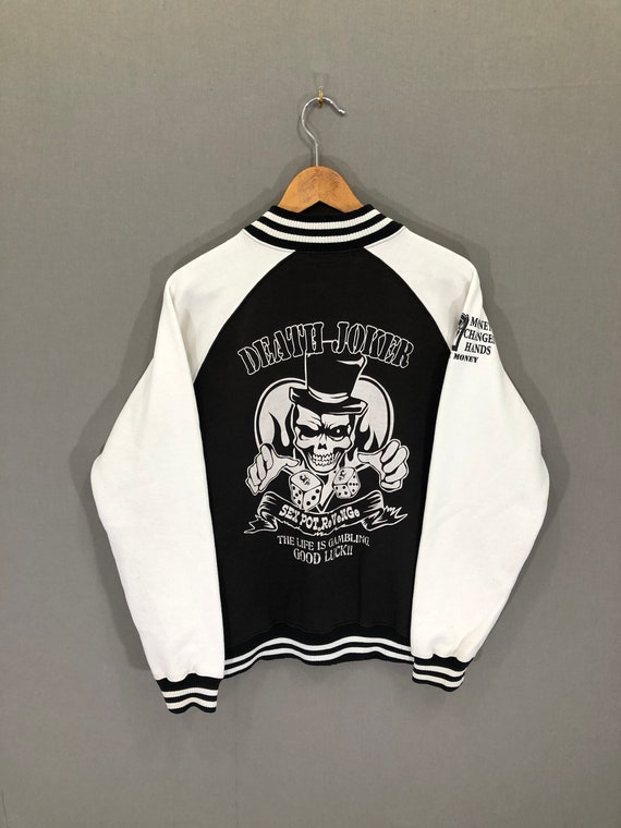 Death Joker Life Gambling Varsity Sweater Small #4
