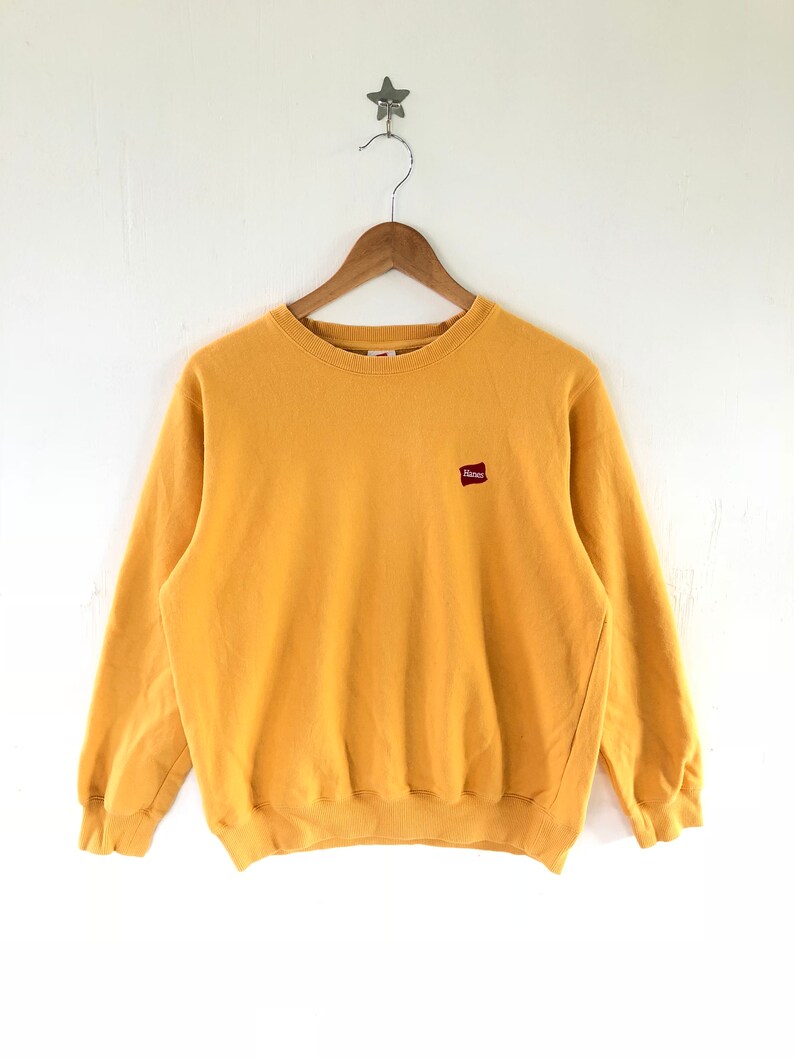 yellow hanes sweatshirt