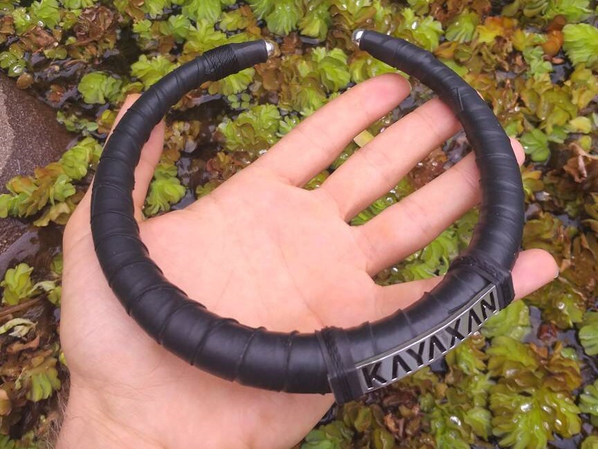 DarkPsy Choker, Post Apocalyptic Upcycle Rubber Necklace,NeoTribal Recycle Burningman,Steampunk Viking Larp Cyberpunk