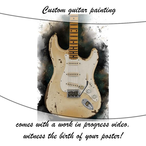 Custom Electric Guitar Painting: Personalized Music Gift (24"x36")