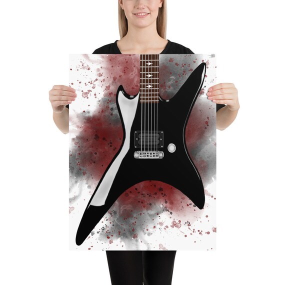 Chuck's electric guitar art, digital drawing 18x24"