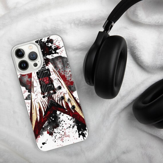 Hand-Painted iPhone Phone Cases with Angel Guitar Art