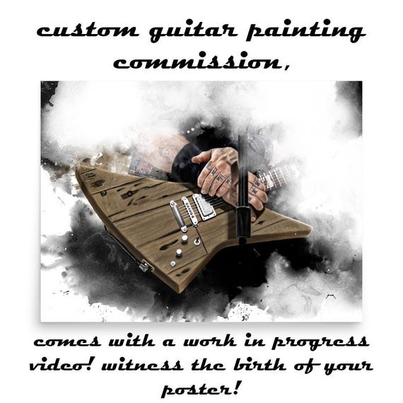 Personalized Guitar Art | Custom Hand-Painted Downloadable Digital Painting 24x36"