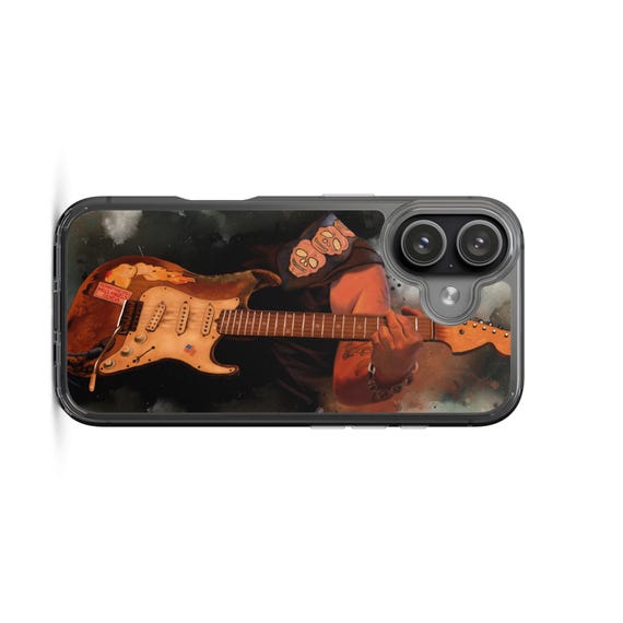 Hand-Painted iPhone Phone Cases with Popa's Guitar Art