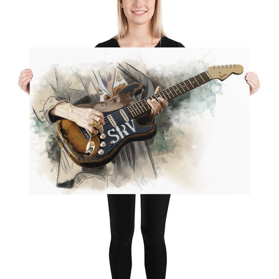 Texas Blues Guitar Art Print: Electric Guitar Music Room Decor