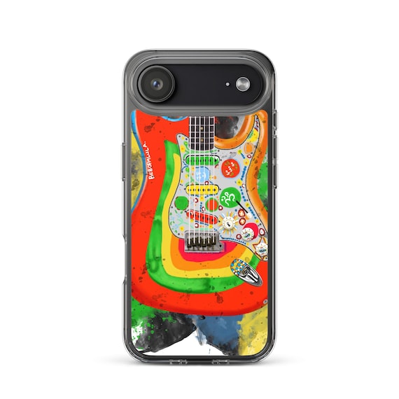 Hand-Painted iPhone Phone Cases with George's Guitar Art