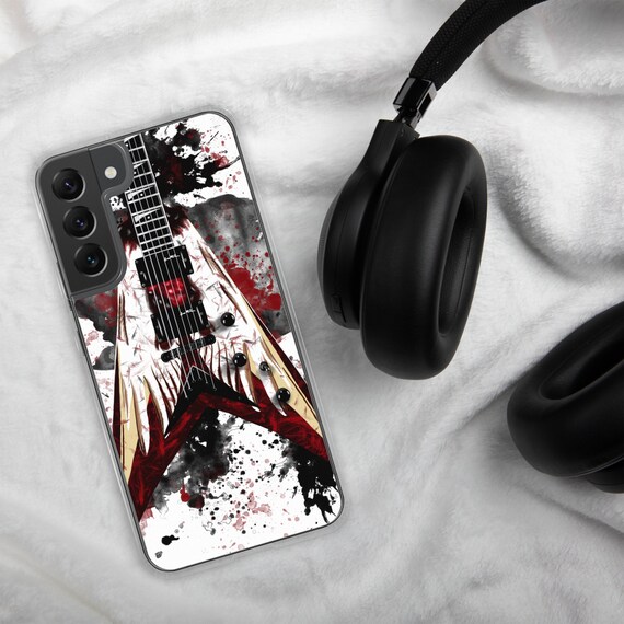 Hand-Painted Samsung Phone Cases with Angel Guitar Art