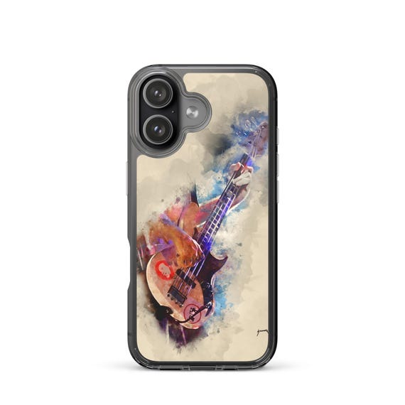Hand-Painted iPhone Phone Cases with Flea's Bass Guitar Art