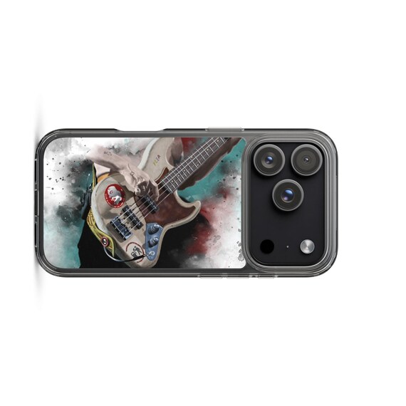 Hand-Painted iPhone Phone Cases with Funky Bass Guitar Art