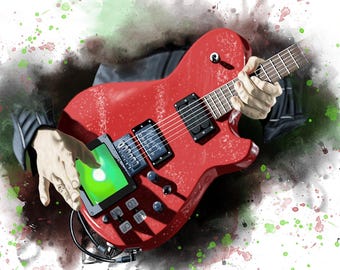 Matts digitala målning av elgitarr 24x36"