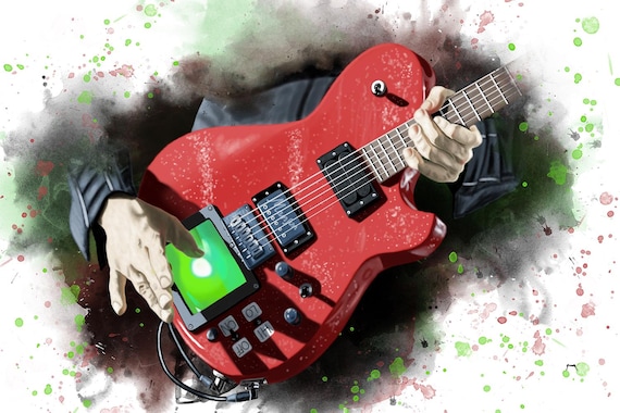 Matt's electric guitar digital painting 24x36"