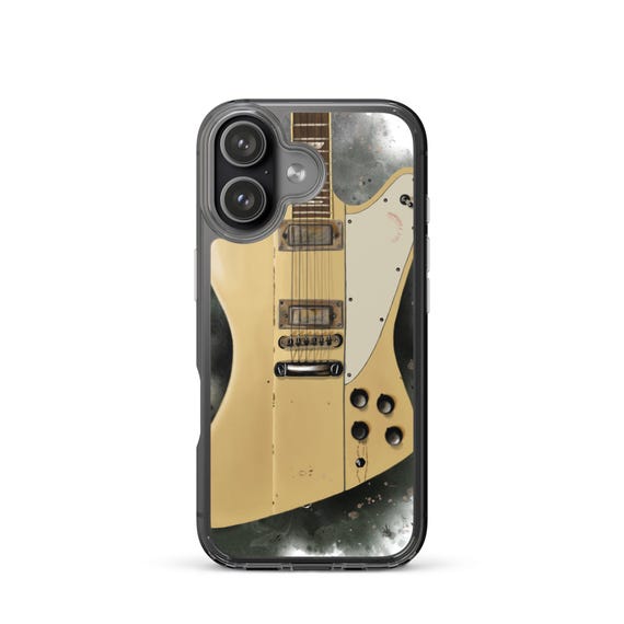 Hand-Painted iPhone Phone Cases with Winter White Guitar Art