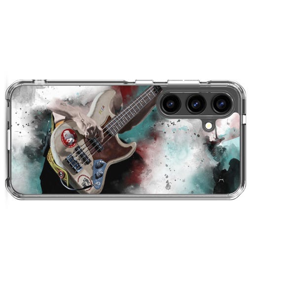 Hand-Painted Samsung Phone Cases with Funky Bass Guitar Art