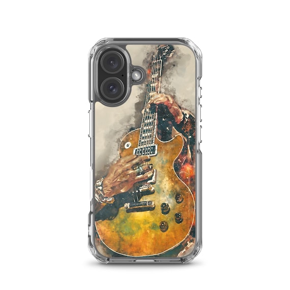Hand-Painted iPhone Phone Cases with Rock N Roll Guitar Art