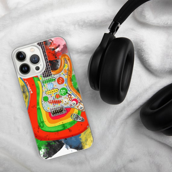 Hand-Painted iPhone Phone Cases with George's Guitar Art