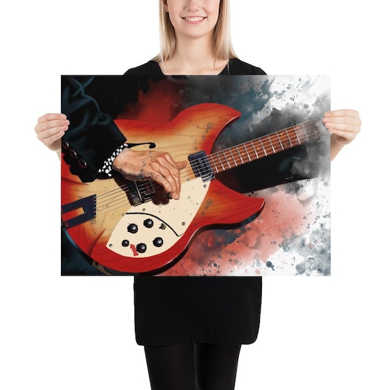 Tom's guitar art, digital drawing 18x24"