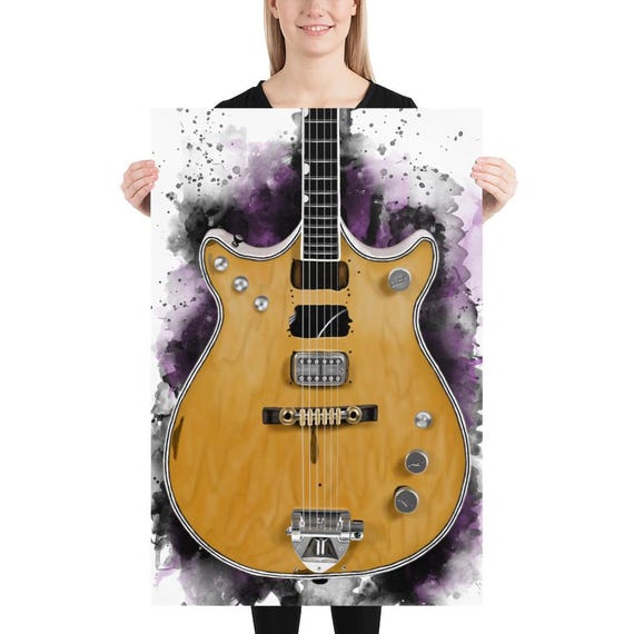Malcolm's Electric Guitar Art Print: Music Room Decor, Guitar Gifts (24x36)