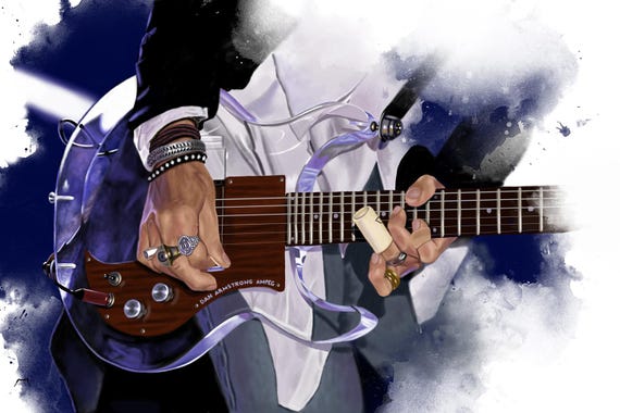 Invisible Electric Guitar Digital Painting 24x36"