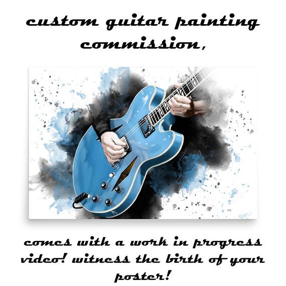 Custom Electric Guitar With Hand Portrait: Unique Digital Painting from Photo