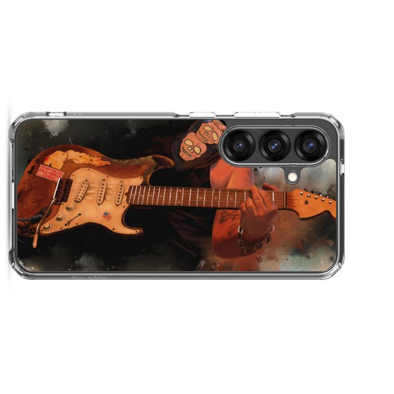 Hand-Painted Samsung Phone Cases with Papa's Guitar Art