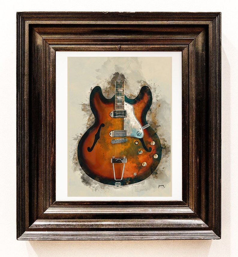 John Lennon's Electric Guitar 18x24 Guitar Art - Etsy