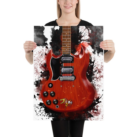 monkey electric guitar art, digital drawing 18x24"