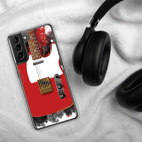 Hand-Painted Samsung Phone Cases with Muddy Guitar Art
