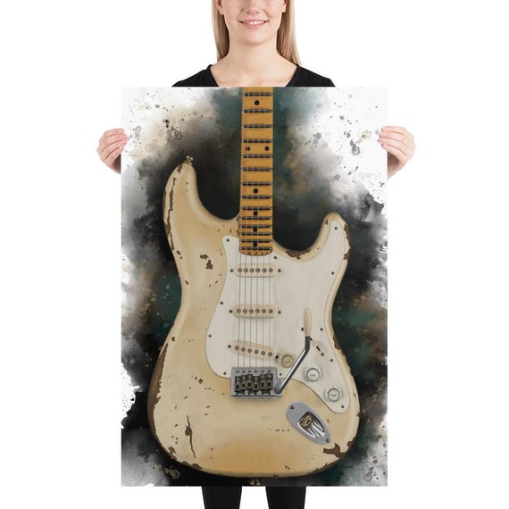 Electric Guitar Art Print: Texas Music Room Decor (24x36)