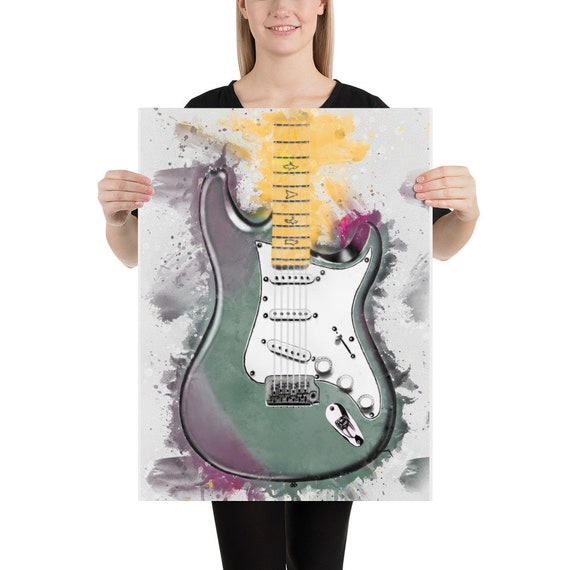 ice electric guitar art, digital drawing 18x24"