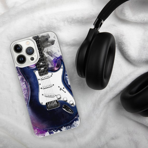 Hand-Painted iPhone Phone Cases with Nebula Guitar Art