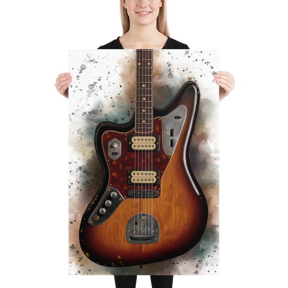 Electric Guitar Art Print: Music Room Decor, Guitar Gifts (24x36)